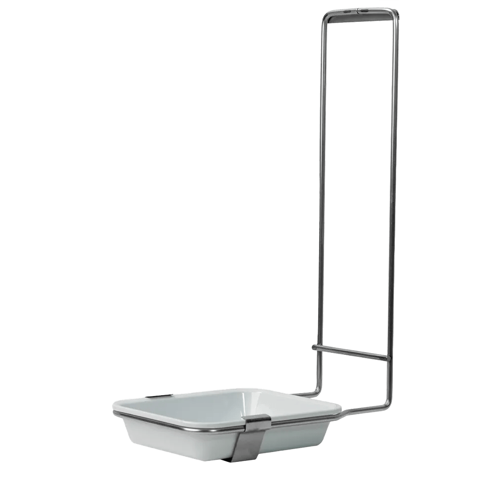 Uchwyt na miski AMPri ze stali nierdzewnej to odpowiednie akcesorium do wszystkich 500 ml dozowników do dezynfekcji i mydła z wyjmowaną plastikową misą, idealny jako akcesorium do dozownika ściennego. 1 sztuka.