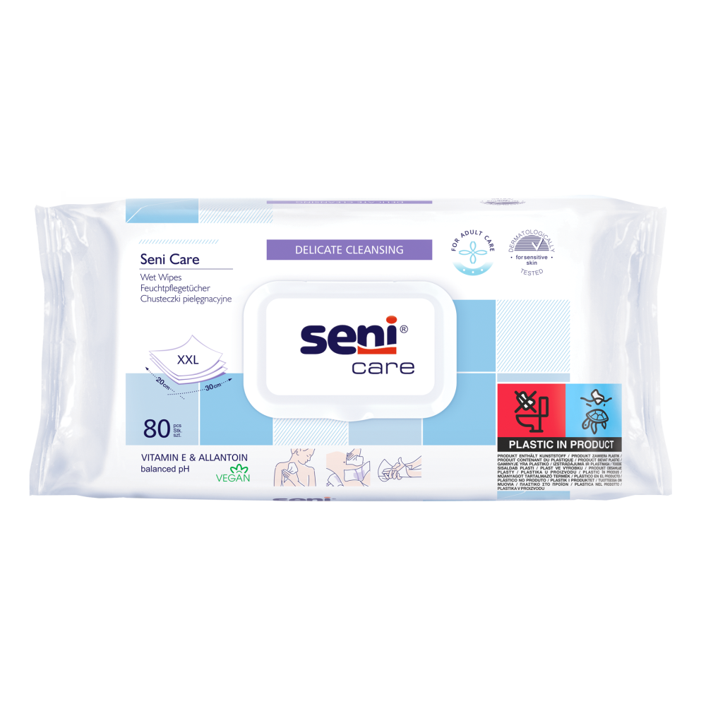 Seni Chusteczki nawilżane Care Soft | Opakowanie (80 sztuk)