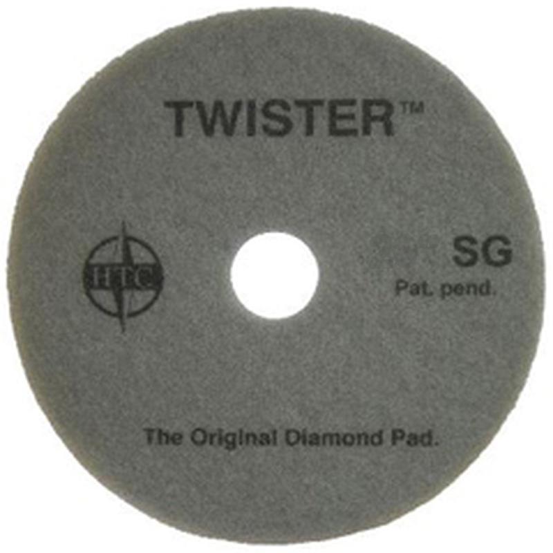 Twister Pad 10000 od Diversey Deutschland GmbH & Co. OHG to okrągła, szara podkładka z otworem pośrodku, idealna do czyszczenia i polerowania twardych podłóg.