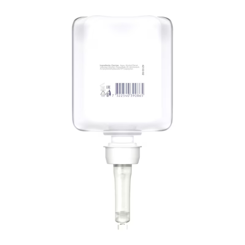 Tork 420302 Premium środek do czyszczenia desek sedesowych od TORK – Essity Professional Hygiene Germany GmbH jest wyposażony w przezroczystą, prostokątną butelkę z dyszą pompującą na spodzie, aby zapewnić optymalną higienę. Każda butelka zawiera kod kreskowy i etykietę z tekstem z szczegółowymi składnikami i instrukcjami użytkowania, co skutecznie zapobiega krzyżowym zanieczyszczeniom przy każdym użyciu.