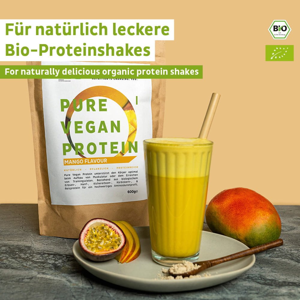 Organiczne wegańskie białko w proszku mango bez soi
