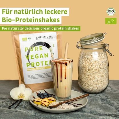 Organiczne wegańskie białko w proszku waniliowe bez soi