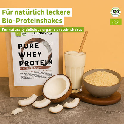 Organiczne białko serwatkowe w proszku kokosowym