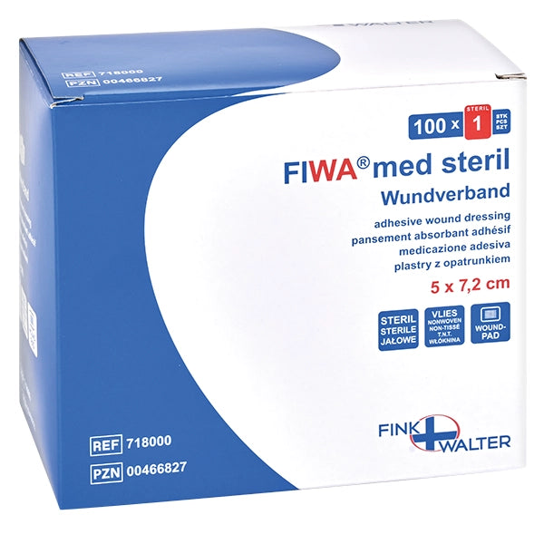 FIWA med sterylny opatrunek na rany polarowy 5 x 7,2cm | Opakowanie (100 sztuk)