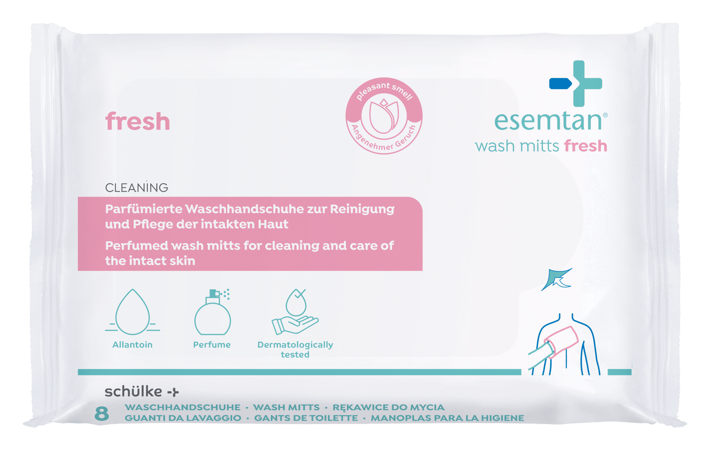 Rękawice myjące esemtan Fresh 8 ST SP | Opakowanie (8 sztuk)