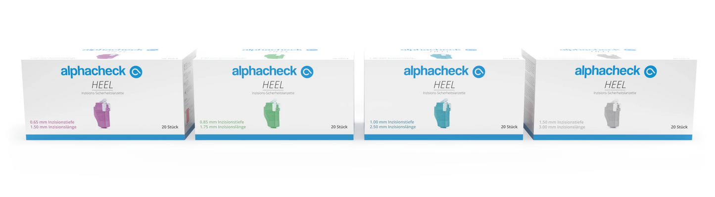 Lancet zabezpieczający do nacięcia pięty Alphacheck