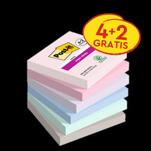 Karteczki samoprzylepne Post-it®, kolekcja Soulful, 76 mm x 76 mm, promocja, 90 arkuszy w bloku, 4 bloki + 2 gratis w opakowaniu, 100% PEFC, SGSCH-PEFC-COC-110078 | Opakowanie (6 sztuk)