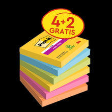 Karteczki samoprzylepne Post-it®, kolekcja karnawałowa, 76 mm x 76 mm, promocja, 90 arkuszy w bloku, 4 bloki + 2 gratis w opakowaniu, 100% PEFC, SGSCH-PEFC-COC-110078 | Opakowanie (6 sztuk)