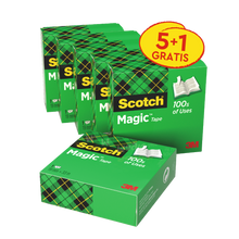 Niewidoczna taśma Scotch® Magic™, opakowanie 6 rolek 19 mm x 33 m | Opakowanie (6 rolek)