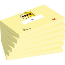 Karteczki Post-it®, kanarkowożółty, 76 mm x 127 mm, 100 arkuszy w bloku, 6 bloków w opakowaniu, 100% PEFC, SGSCH-PEFC-COC-110078 | Opakowanie (6 sztuk)