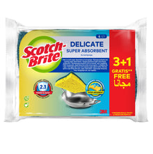 Scotch-Brite® Delikatna, nierysująca gąbka czyszcząca z włókna naturalnego, 3 + 1 szt. | Opakowanie (4 sztuki)
