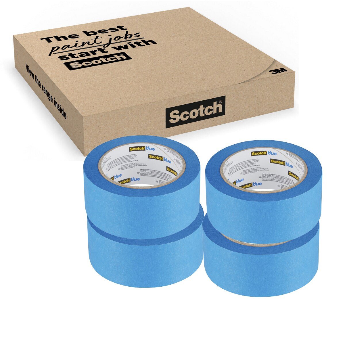 Taśma maskująca do malowania wielu powierzchni ScotchBlue™, 48mm x 41m, SIOC, 4 rolki/opakowanie, 100% PEFC, SGSCH-PEFC-COC-110078 | Opakowanie (1 rolka)
