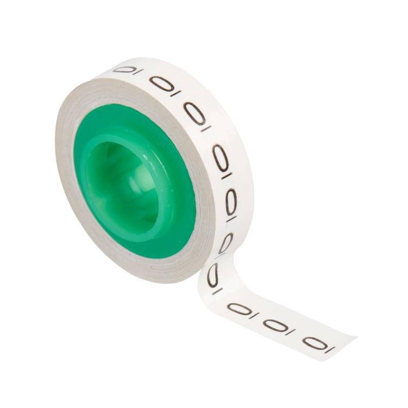 Rolki uzupełniające do znaczników kabli 3M™ ScotchCode™ SDR-0, numer „0”, opakowanie blistrowe po 3 szt. | Opakowanie (1 szt.)